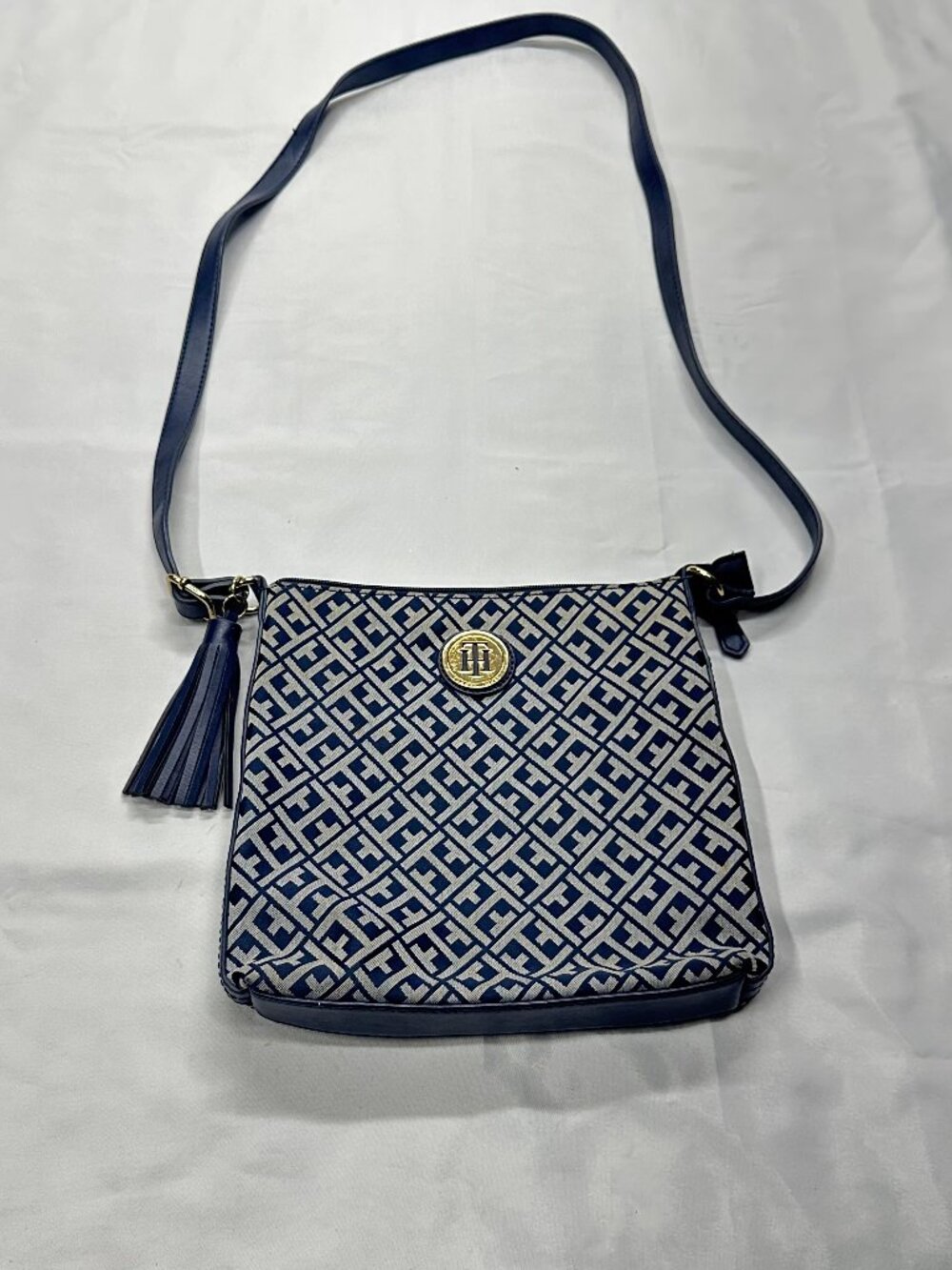 Tommy Hilfiger Crossbody Bag Monogram Jacquard Purse Designer Handbag